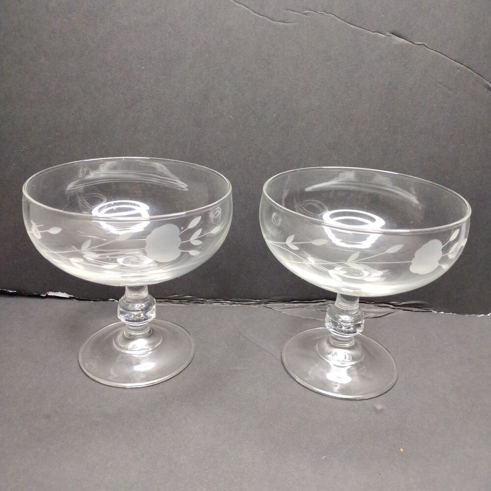 Princess House Vintage Heritage Crystal Stemmed Dessert Dishes #507 - Set of 2